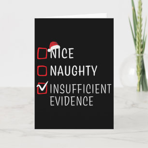 Fun Naughty Nice Christmas Family Pajama Men Women Card