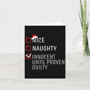 Fun Naughty Nice Christmas Family Pajama Men Women Card