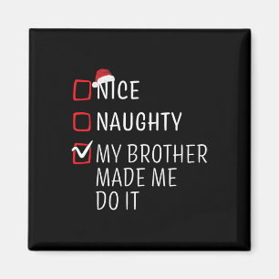 Fun Naughty Nice Christmas Family Pajama Men Women Magnet