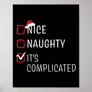 Fun Naughty Nice Christmas Family Pajama Men Women Poster
