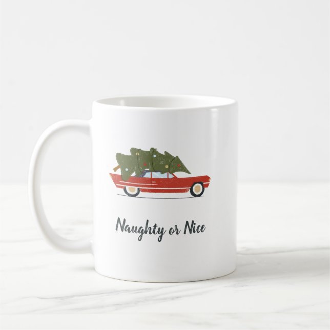 Fun Naughty or Nice Holiday Coffee Mug (Left)