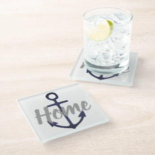 fun nautical ANCHOR HOME   Glass Coaster