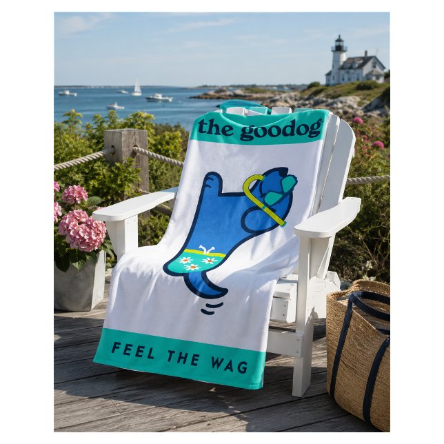 Fun Nautical Colourful Snorkel Pup Beach Towel (Creator Uploaded)