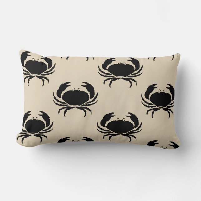 fun nautical CRAB themed pattern Lumbar Cushion (Front)