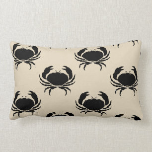 fun nautical CRAB themed pattern Lumbar Cushion
