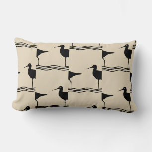fun nautical CRANE BIRD themed pattern Lumbar Cushion