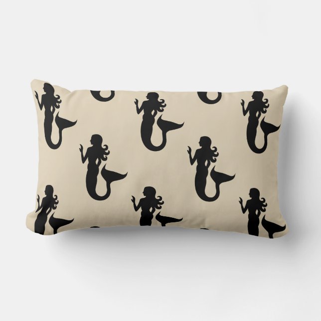 fun nautical MERMAID themed pattern | Lumbar Cushion (Front)