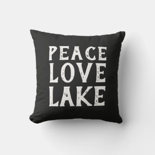 fun nautical PEACE - LOVE - LAKE   Cushion