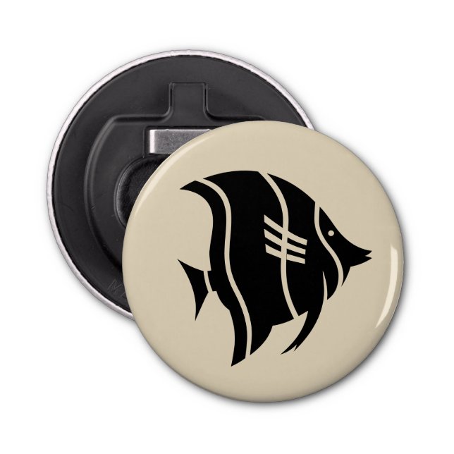 fun nautical striped fish themed | bottle opener (Front)