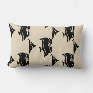 fun nautical striped fish themed pattern lumbar cushion