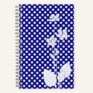 Fun Navy and White Polkadot Notebook