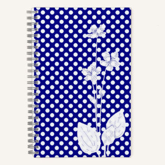 Fun Navy and White Polkadot Notebook