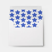 Fun Navy Blue Stars Pattern Envelope