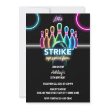 Fun Neon Glow Night Bowling Birthday