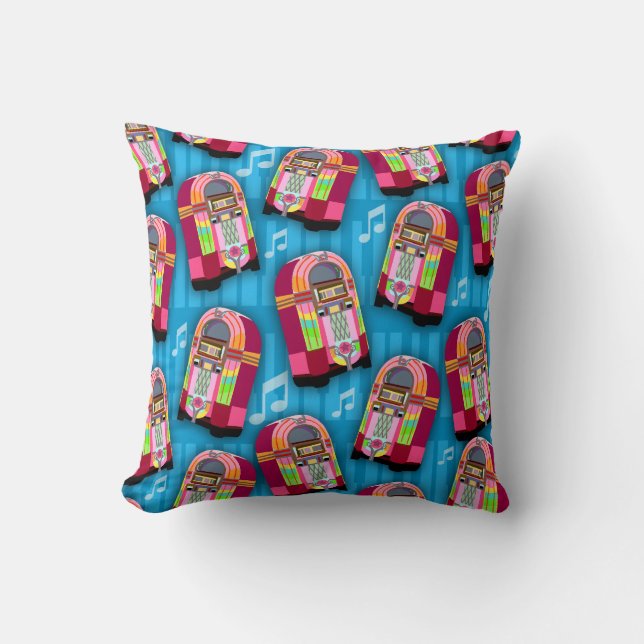 Fun Neon Jukebox Epic Retro Pattern Art  Cushion (Front)