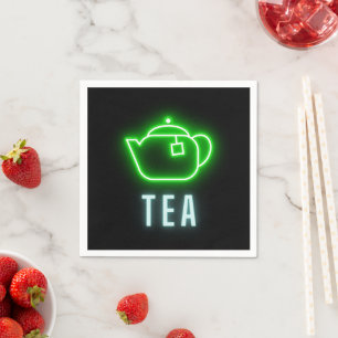 Fun Neon Teapot Paper Party Napkin