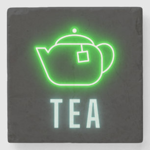 Fun Neon Teapot Stone Coaster