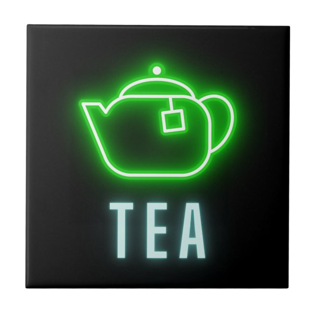 Fun Neon Teapot   Tile (Front)