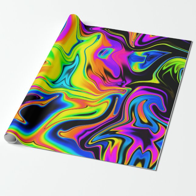 Fun Neon Wrapping Paper (Unrolled)