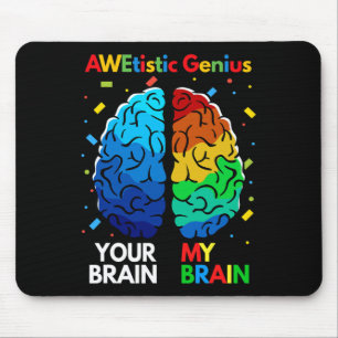 Fun Neurodiversity Autism Awareness Awetistic Geni Mouse Pad