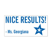 Fun "NICE RESULTS!" Tutor Rubber Stamp