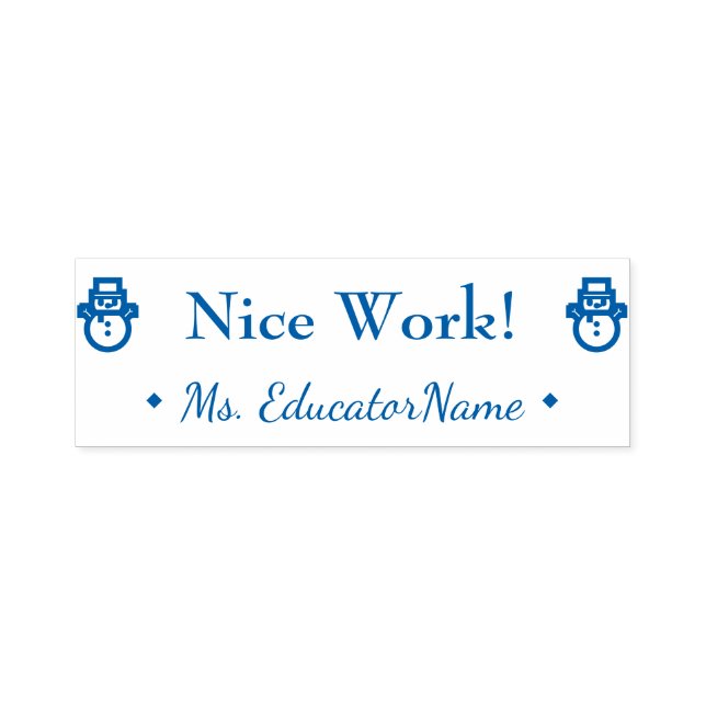 Fun "Nice Work!" Commendation Rubber Stamp (Design)
