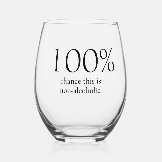 Fun Non-alcoholic  Stemless Wine Glass (Front)