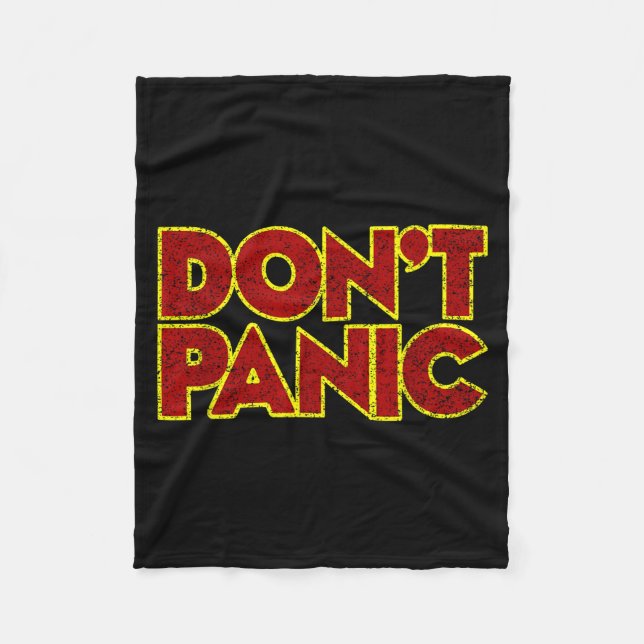 Fun Nostalgic Tees Don't Panic - Women's Clic Fit  Fleece Blanket (Front)