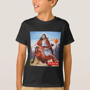 Fun Not Today Satan Jesus Crossover Basketball  T-Shirt