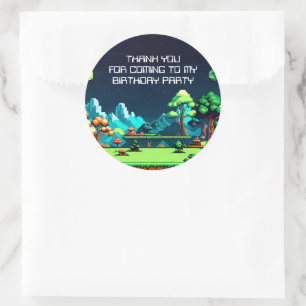 Fun Novelty Computer Game Birthday Party Classic Round Sticker