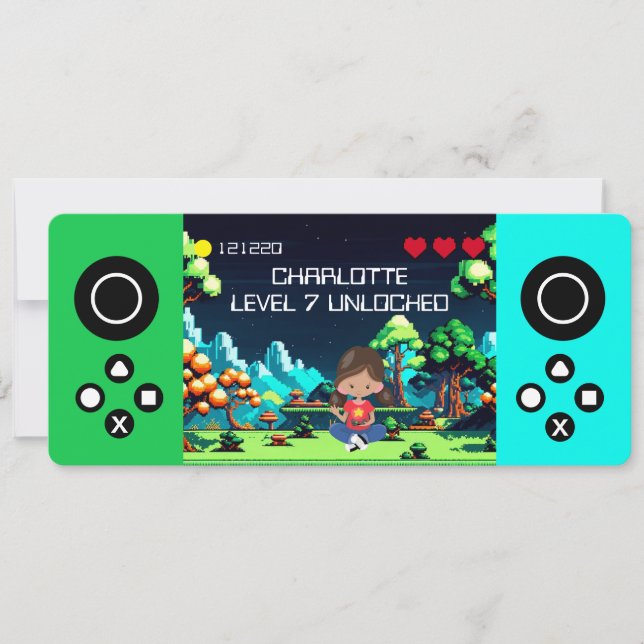 Fun Novelty Computer Game Birthday Party Invitation (Front)