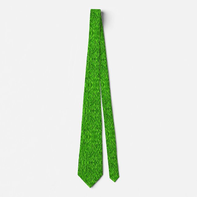 Fun Novelty Grass Print Necktie (Front)