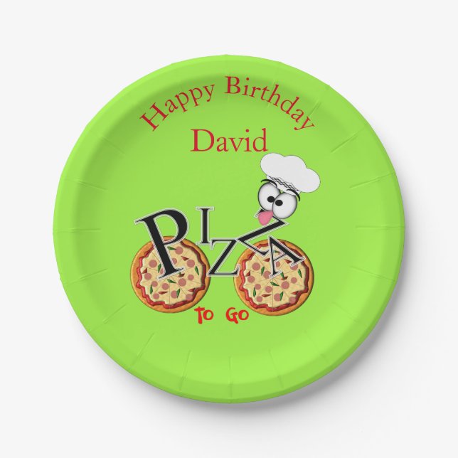 Fun Novelty Pizza To Go Paper Plate (Front)