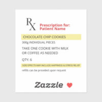 Fun Novelty Rx Prescription Label Sticker