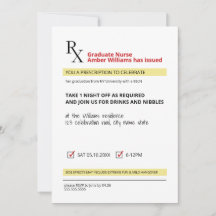 Fun Novelty Rx Prescription Nurse Graduation 