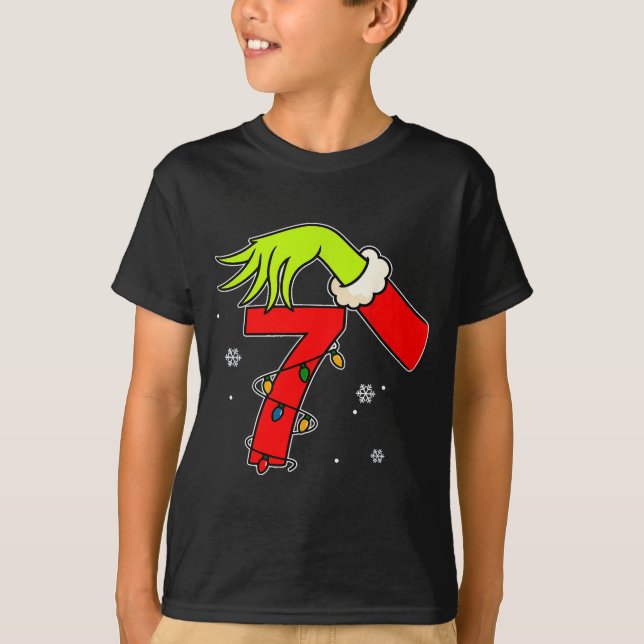 Fun Number 7 Christmas 67 Six Seven Meme Xmas Men  T-Shirt (Front)