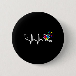 Fun Nurse Autism Puzzle Stethoscope Heart 1 6 Cm Round Badge