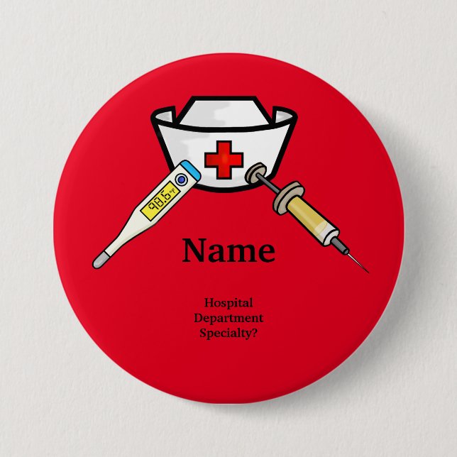 Fun Nurse Button to Customise  (Front)