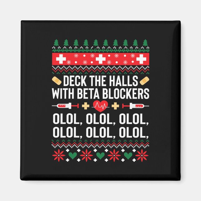 Fun Nurse Christmas  Ugly Xmas  Gift Tee Women Magnet (Front)