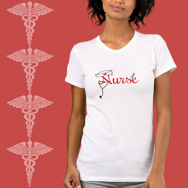 Fun Nurse graphic tee for RN BSN graduate RED (Creator Uploaded)