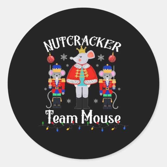 Fun Nutcracker Soldier Toy Christmas Dance Team Mo Classic Round Sticker (Front)