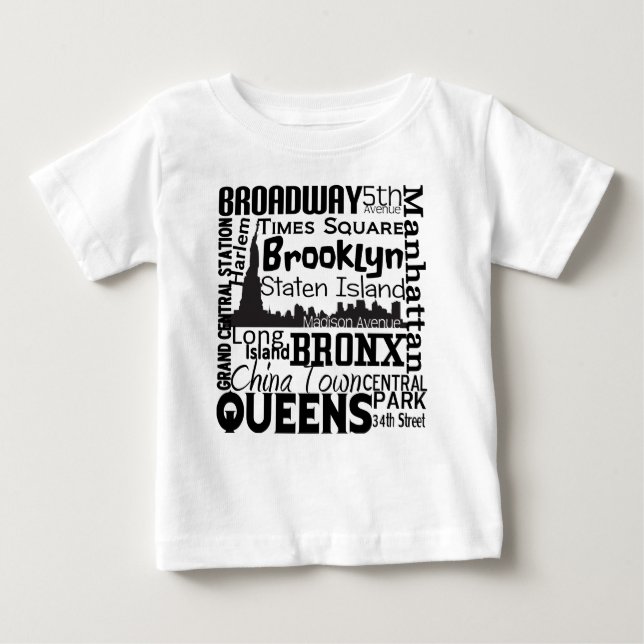 FUN NYC Word CLOUD Inspired Graphic TEE (Front)