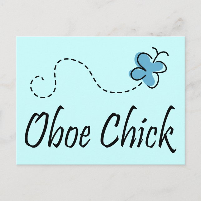 Fun Oboe Chick Music Postcard (Front)