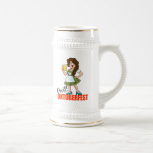 Fun Oktoberfest Girl with Beer Beer Stein