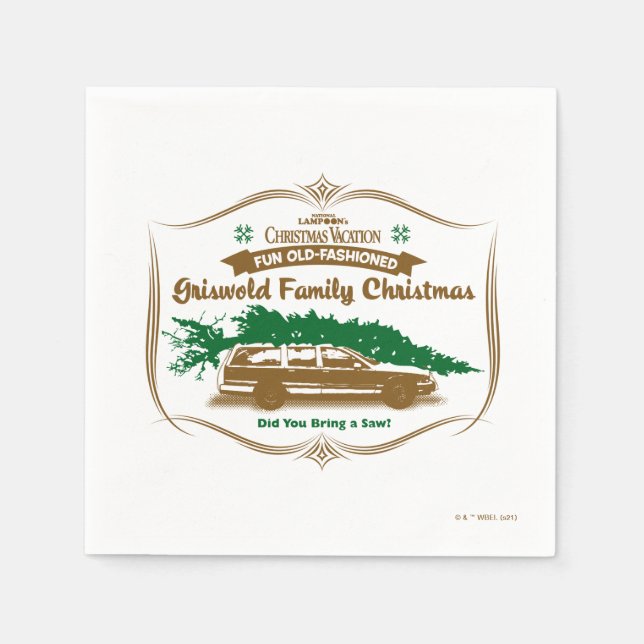Fun Old-Fashioned Griswold Family Christmas Napkin (Front)