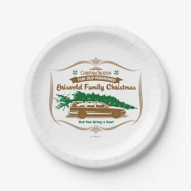 Fun Old-Fashioned Griswold Family Christmas Paper Plate (Front)
