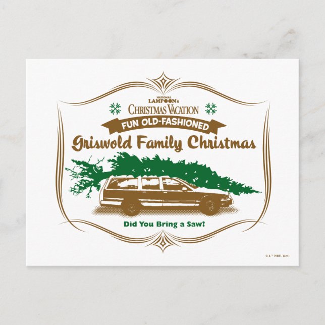 Fun Old-Fashioned Griswold Family Christmas Postcard (Front)