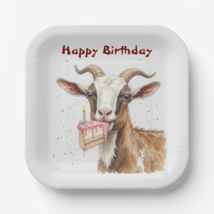Fun Old Goat Over the Hill Birthday Paper Plate