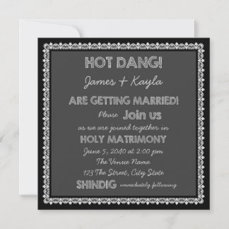 Fun Old School Rustic Chalkboard Country Wedding Invitation