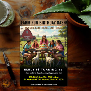 Fun on the Farm Birthday Bash Invitation